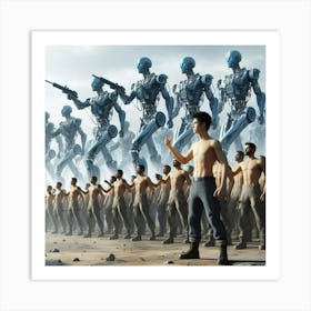 Robots In The Desert Art Print