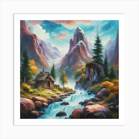 Landscape of valley rocks 12 Art Print