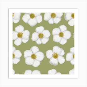 Big white flowers Art Print