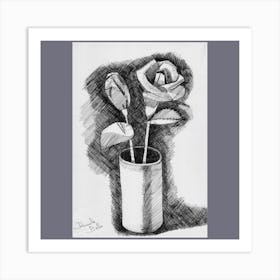 roses in a glass; graphics Art Print