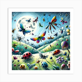 Super Kids Creativity: Dancing insects Art Print