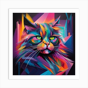 Colorful Cat 3 Art Print