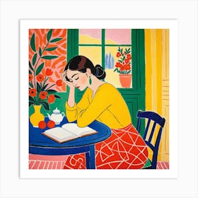 Woman Reading A Book 29 Art Print