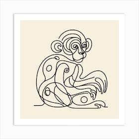 Monkey Picasso style Art Print