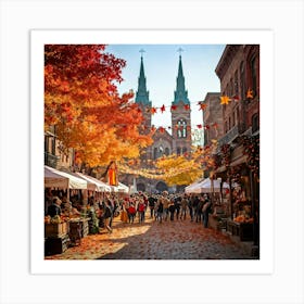 Autumn Market In Montreal Art Print