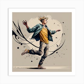 Dancer With Splashes Art Print