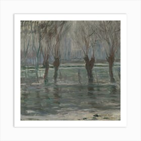 Flood Waters, Claude Monet Square Art Print