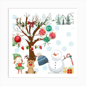 Christmas Clipart Art Print