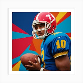 Football Player Holding A Football Art Print