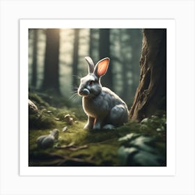 Rabbit In The Forest 41 Art Print