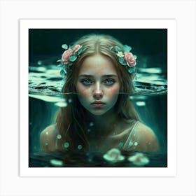 Girl In The Water 3 Art Print Cinematic Painti(2) Art Print