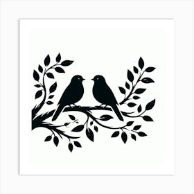 Two Birds On A Branch Art Print