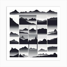 Mountain Silhouettes Art Print