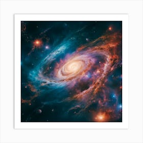 Spiral Galaxy In Space Art Print