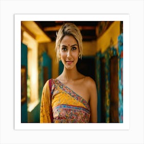 Beautiful Woman In Sari Art Print