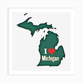 I Love Michigan Art Print