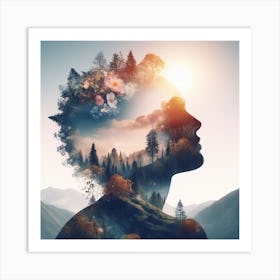 Adventure in human head concept art Art Print