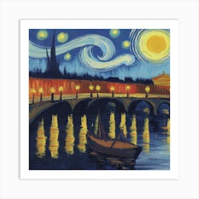 Starry Night Over The Seine Art Print