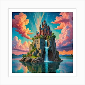 Enchanted Heights The Castle Of Cascading Waters (8) Art Print