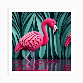 Pink Flamingos 1 Art Print