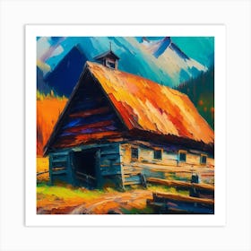 Barn In The Mountains Art Print