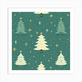 Christmas Tree Seamless Pattern Art Print