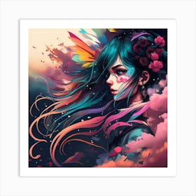 Un Lente De Fondo Con Humo De Colores Art Print