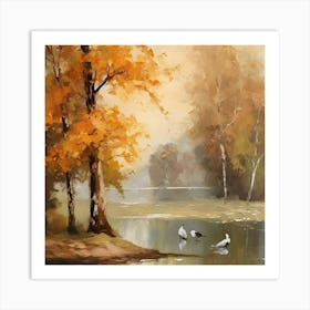 Autumn By The Lake 1 Art Print