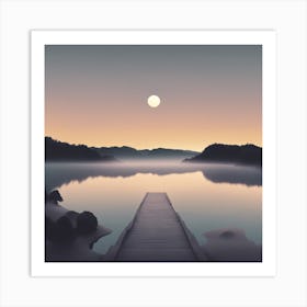 Pier In The Mist Art Print