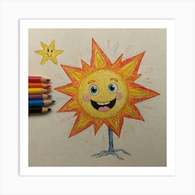 Sun Drawing 1 Art Print