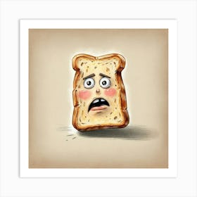 Cartoon Bread 1 Art Print