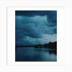 Dark Sky Over Lake Art Print