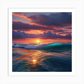 Sunset Over The Ocean 21 Art Print