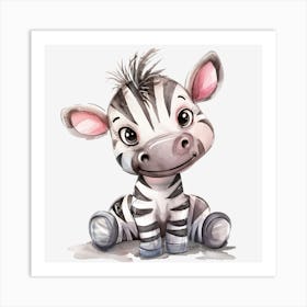 Cute Zebra Art Print