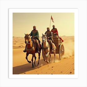 A Royal Egyptian Chariot Racing Through The Desert With Golden Sand Trails 1 Art Print