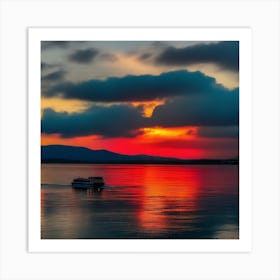 Sunset On The Lake 2 Art Print