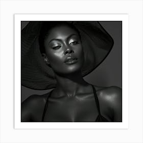 Black Woman In A Hat Art Print