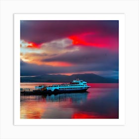 Sunset At The Harbour 1 Art Print