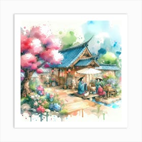 Asian Village 2 Art Print