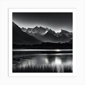 Black And White Mountainscape 1 Art Print