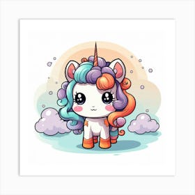 Kawaii Unicorn 35 Art Print