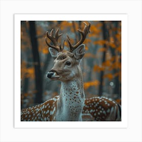 Deer In The Forest 7 Art Print