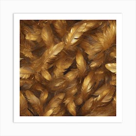 Golden Feathers Art Print