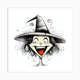 Witch In A Hat Art Print