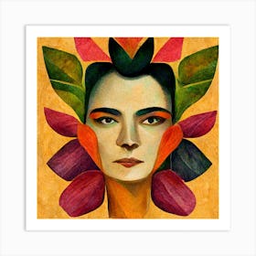 Frida Kahlo With Flowers 3 Art Print