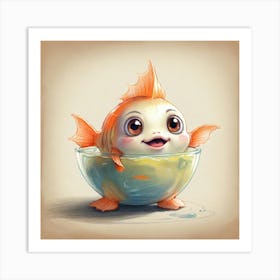 Goldfish In A Bowl 3 Art Print