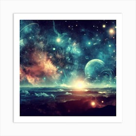 Space And Stars Art Print