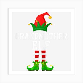 Womens Grandmother Elf Cool Group Family Matching Christmas Pajamas Art Print