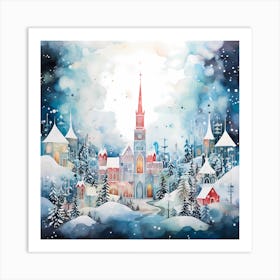 Ephemeral Tidings: Vibrant Christmas Art Print