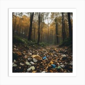 Trash In The Forest 2 Art Print